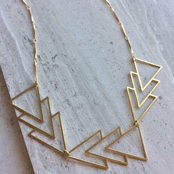 Brass Angles Statement Necklace, JPeace Designs - Picture 2 of 3
